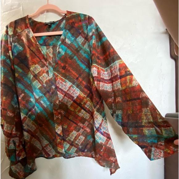 Vintage non-wrinkle breathable lightweight polyester size L - Picture 4 of 12